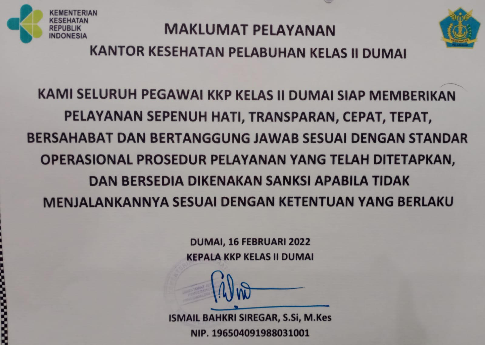 Maklumat Pelayanan
