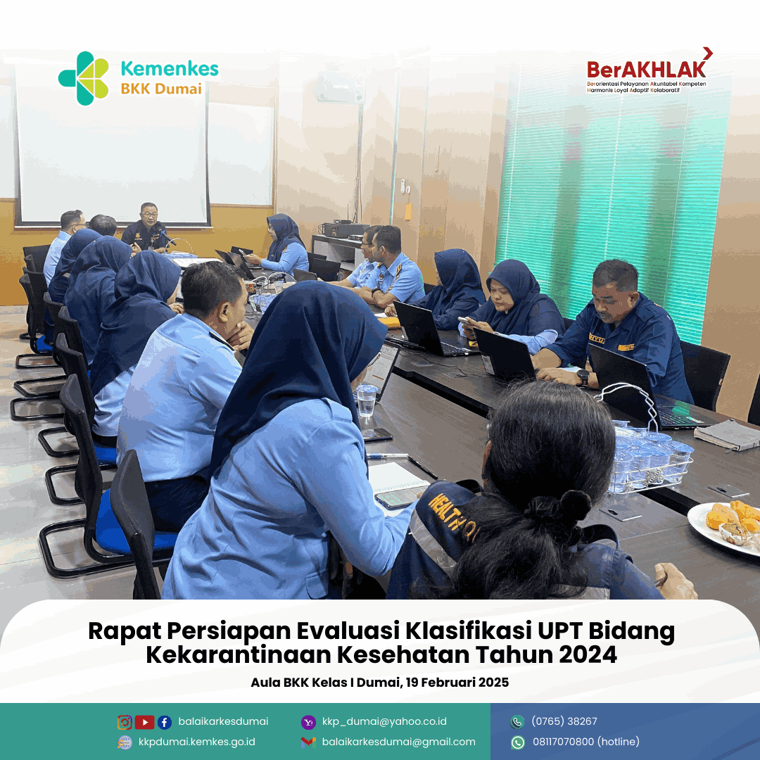 Rapat Persiapan Evaluasi Klasifikasi UPT Bidang Kekarantinaan Kesehatan Tahun 2024