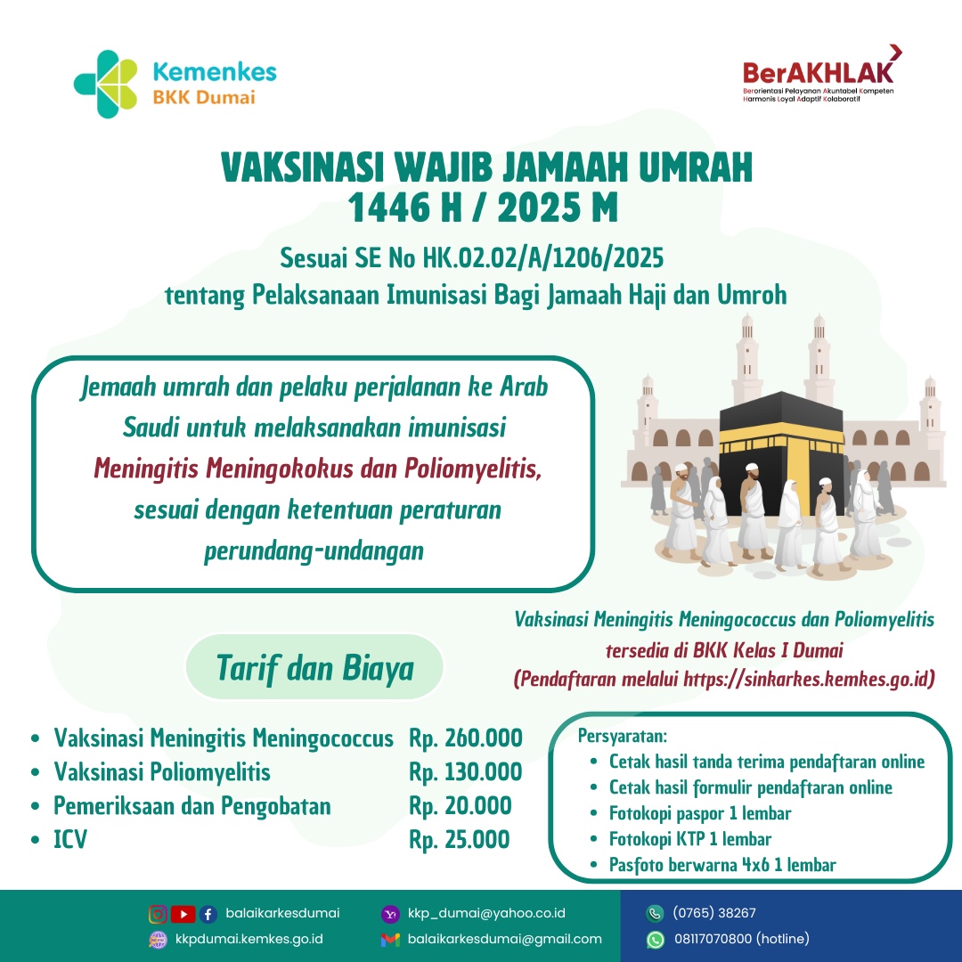 Vaksinasi Wajib Jamaah Umrah