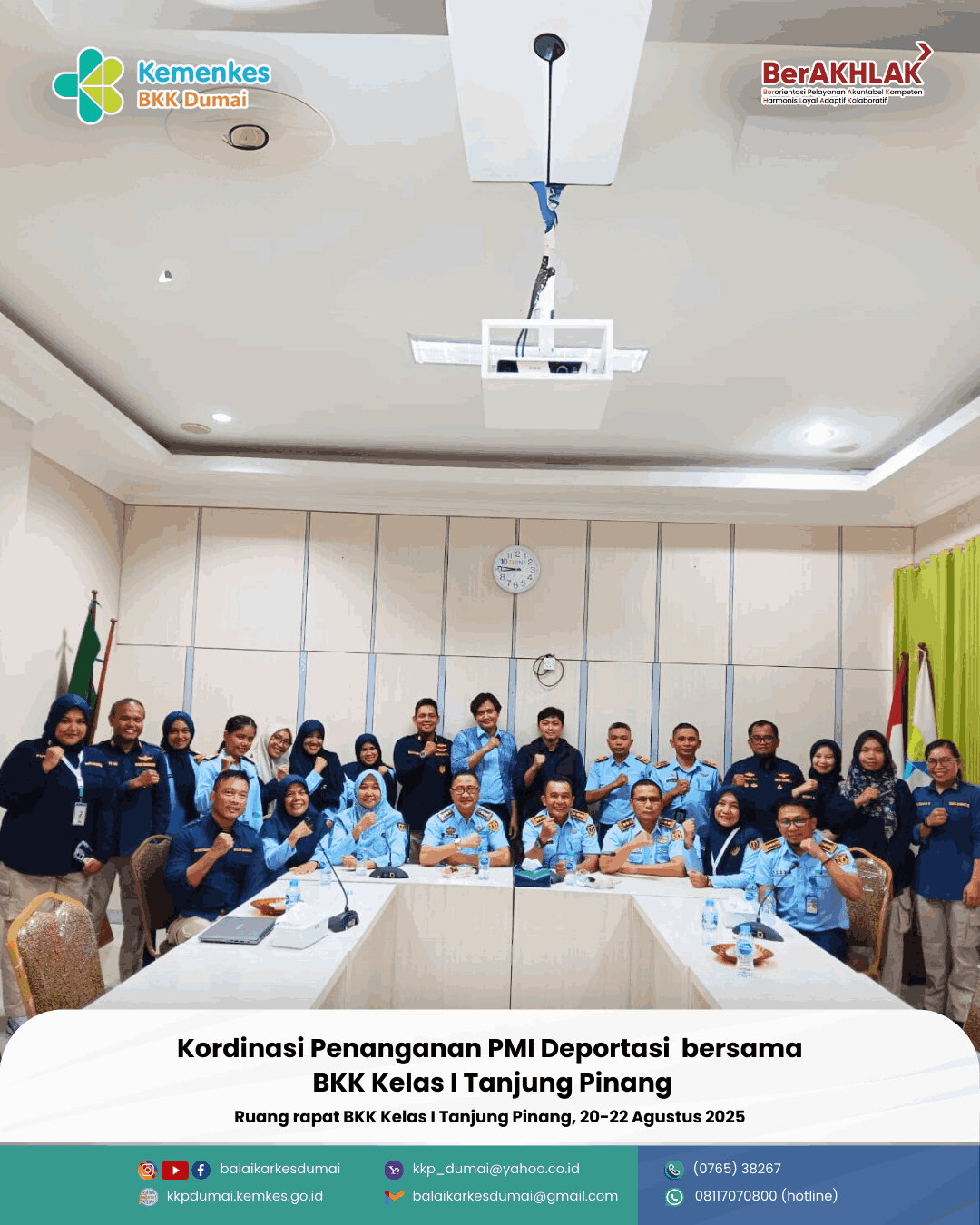 Kordinasi Penanganan PMI Deportasi di pintu masuk bersama BKK Kelas I Tanjung Pinang