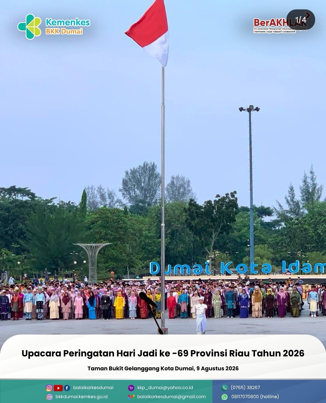 Upacara Peringatan Hari Jadi ke-69 Provinsi Riau tahun 2026