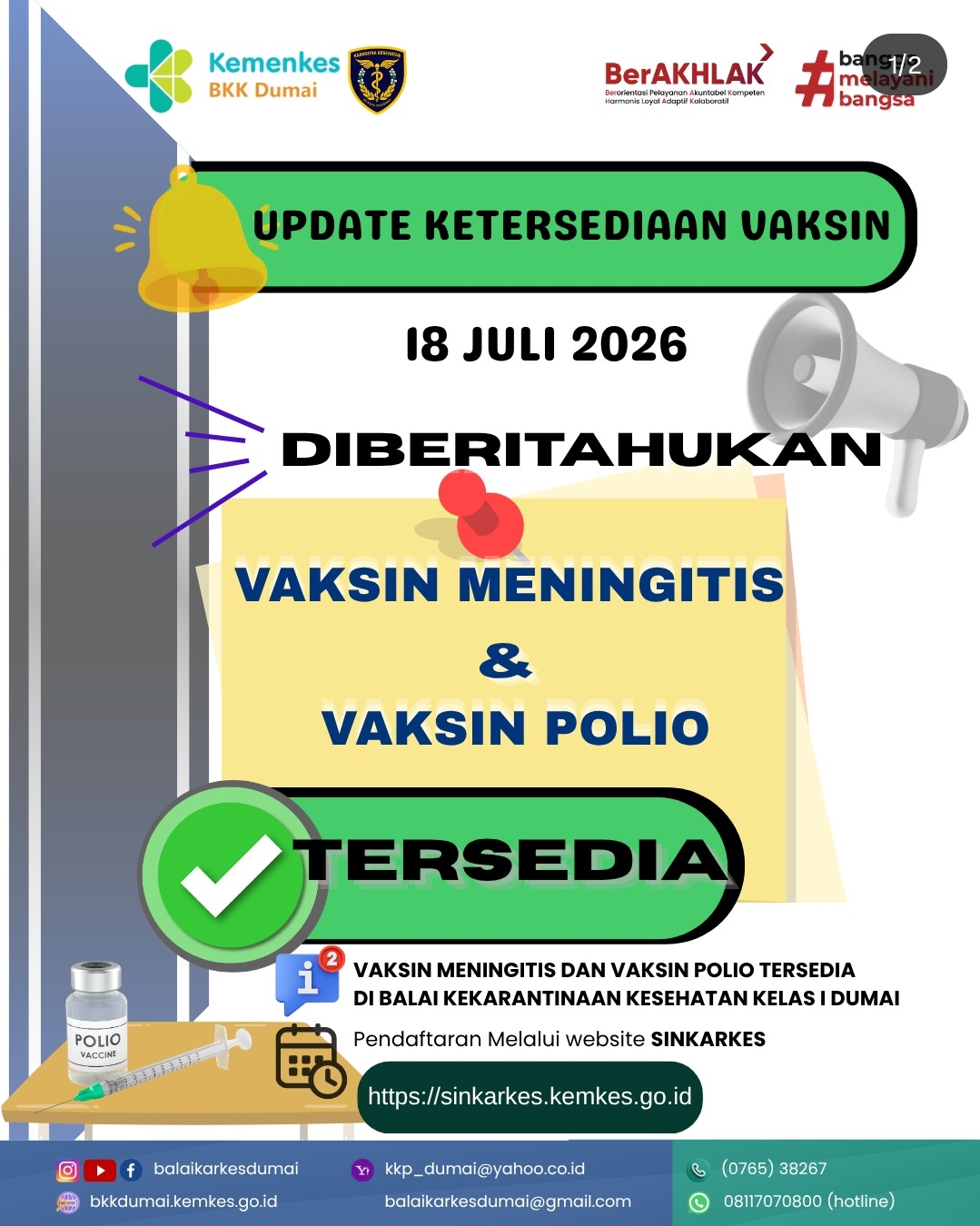 Update Ketersediaan Vaksin