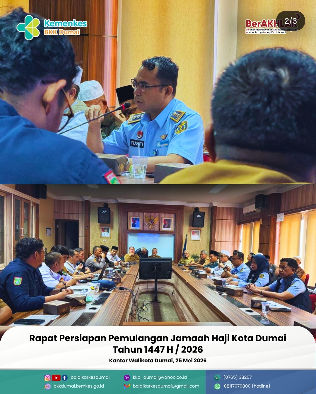 Rapat Persiapan Pemulangan Jamaah Haji Kota Dumai Tahun 1447 H/2026