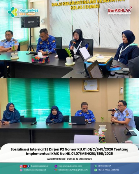 Sosialisasi Internal SE Dirjen P2 Nomor KU.01.01/C/645/2026 Tentang Implementasi KMK No.HK.01.07/MENKES/898/2025