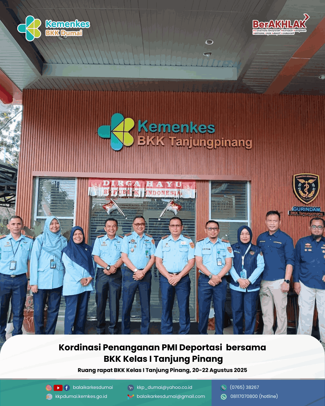 Kordinasi Penanganan PMI Deportasi di pintu masuk bersama BKK Kelas I Tanjung Pinang